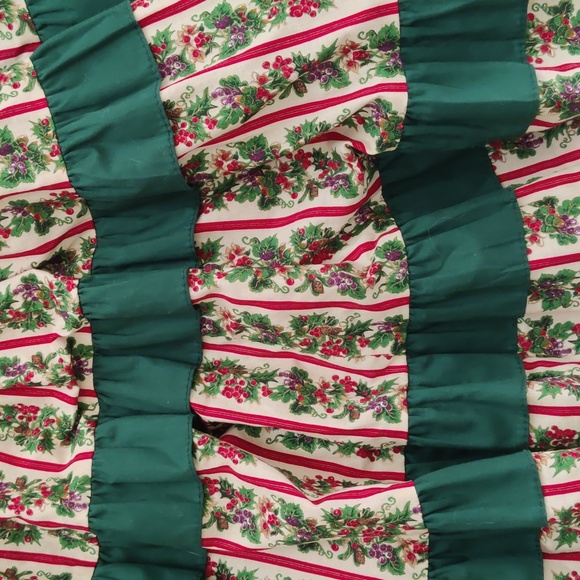 Vintage 70s Square Up Holiday Christmas Holly Berries Fruit Skirt Small🎄🍇 - Picture 11 of 13